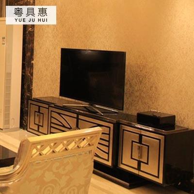 粤具惠 新古典客厅家具 实木钢琴烤漆香槟银厅柜 后现代电视柜