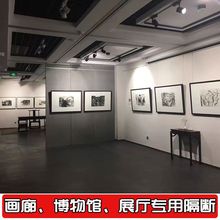 展厅活动隔断移动展板酒店 隔音隔断墙折叠门文化馆屏风挂画板吊轨