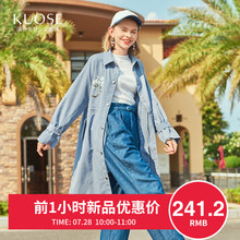 【七夕优惠】阔色2018秋季新款韩版女装学生宽松中长款外套薄风衣图片