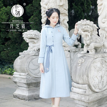 月芝猫【月胧明】民国风中国风女装复古文艺学院毛呢外套大衣中长图片