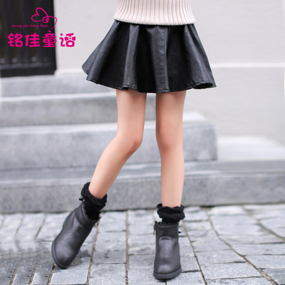 2018春装新款秋冬季女童装短裙大童春秋款冬装皮裙儿童公主半身裙