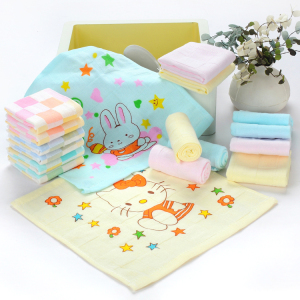 6条装纯棉纱布口水巾小方巾