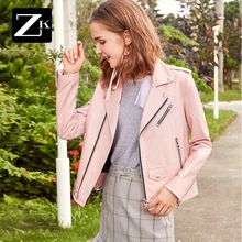 ZK真皮皮衣女装短款修身显瘦外套2018新款绵羊皮夹克韩版机车服图片