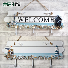 地中海洋手工实木装饰挂钩墙饰壁挂欢迎牌空白门牌装饰指示牌