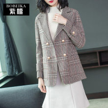 紫檀大衣女新款2018流行大衣冬季外套女中长款羊毛大衣毛呢外套女图片