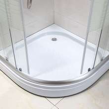 简易淋浴房弧扇形底盆整体带浴缸隔断屏风钢化玻璃移门式浴室