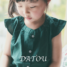 女童棉麻短袖 夏款 小清新 衬衫 Mr.Datou 小飞袖 好看