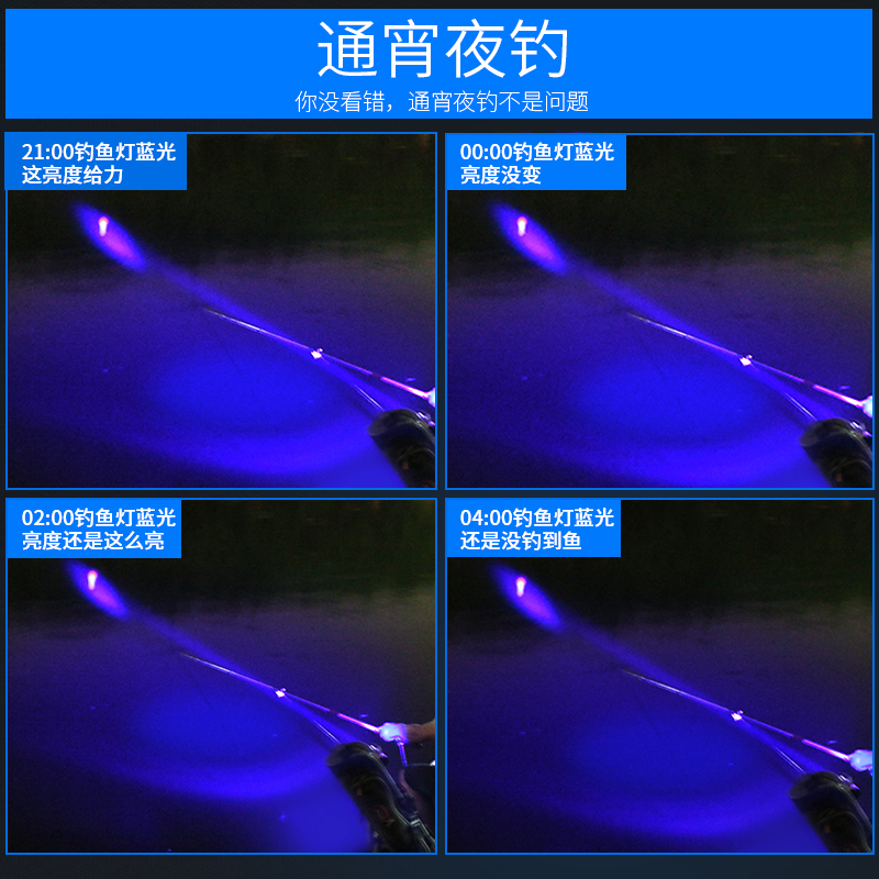 氙气变焦四光源可换电池充电 1000w 钓鱼灯超亮强光夜钓灯防水蓝光 氙气变焦四光源可换电池充电 1000w 钓鱼灯超亮强光夜钓灯防水蓝光