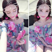 海边头花女度假发饰波西米亚头饰印度女神额链宝石吊坠沙滩配饰品