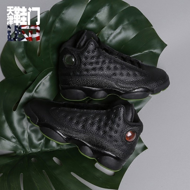 天津鞋门 Air Jordan 13 AJ13 黑绿珍珠鱼皮篮球鞋 女 414574-042