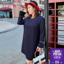 纤莉秀大码女装胖妹妹春胖mm2018新款减龄遮肚子微胖mm连衣裙图片