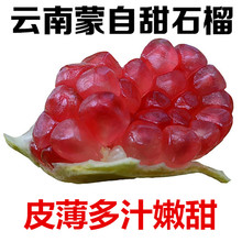 蒙自石榴净果8斤 新鲜云南蒙自薄皮甜石榴水果非10斤软仔红心石榴