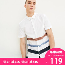 衬衫 217204502 JackJones杰克琼斯舒适纯棉条纹翻领短袖 绫致时装
