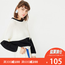 117124517 针织衫 ONLY2018年休闲宽松撞色蝙蝠袖