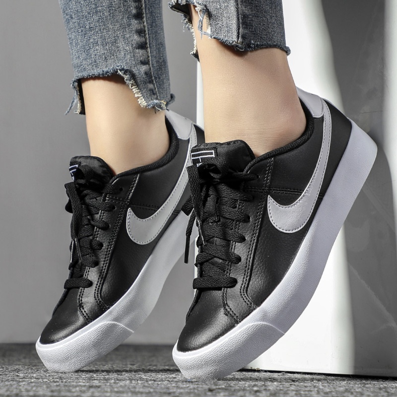 Authentic Nike Women's Shoes 2019 Autumn New Low Top Leather Board Shoes Black Casual Shoes AO2810-001