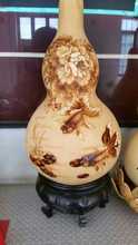 天然特大烙画摆件精品烫画葫芦工艺品金鱼牡丹富贵平安招财摆件