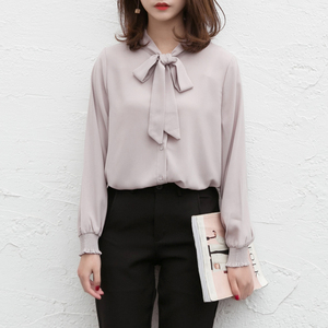 韩范百搭宽松雪纺衫