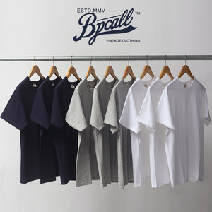 BPCALL32织vintage日本重磅厚实纯棉面料短袖T恤三本针打底男女款