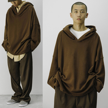 dissolve sweater棕色溶解套头连帽宽松卫衣 哭喊中心Brown