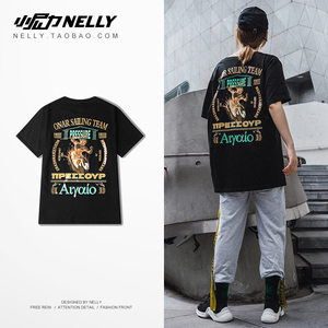 2019ulzzang原创欧美街头滑板涂鸦T恤个性创意学生短袖男女