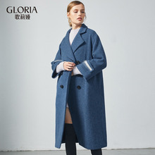 GLORIA/歌莉娅女装2018冬季中长款毛呢外套18CE6E890图片