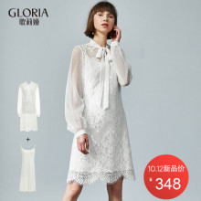 GLORIA/歌莉娅女装2018秋季真两件套蕾丝连衣裙188C4D140图片