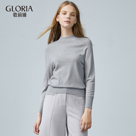 GLORIA/歌莉娅2018年冬季半高领羊毛衫18CC5J080商品大图