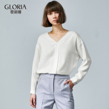 GLORIA/歌莉娅女装2018冬季天丝绑绳上衣18CC3E010图片
