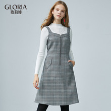 GLORIA/歌莉娅女装2018秋季双面格子连衣裙189K4A040图片