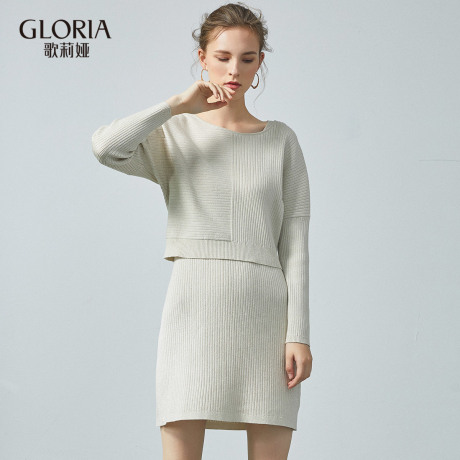 GLORIA/歌莉娅2018年秋季不对称蝙蝠袖套装189C5K050商品大图