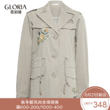 GLORIA/歌莉娅女装2018春季翻领绣花短外套181C6E200图片