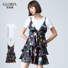 GLORIA/歌莉娅两件套印花连衣裙186E4A080图片