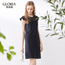 GLORIA/歌莉娅2018夏季拼花边修身连衣裙186C4B670图片