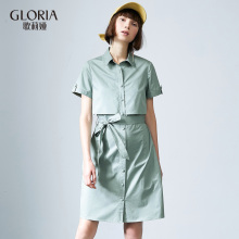GLORIA/歌莉娅纯棉收腰气质连衣裙184E4BAP0图片