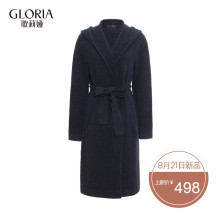 GLORIA/歌莉娅冬季新品连帽绑带毛织开衫17NK5F010图片