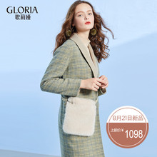 GLORIA/歌莉娅女装冬季新品H型双面呢大衣17NC6E120图片