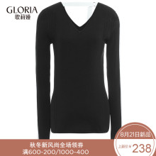 GLORIA/歌莉娅2018年春季V领飘带毛衣181C5J190图片