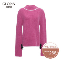 GLORIA/歌莉娅女装2017冬季新款绑带套头毛衣17SK5J370图片
