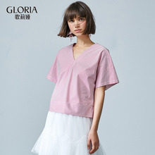 GLORIA/歌莉娅2018夏季短袖上衣185K3B390图片