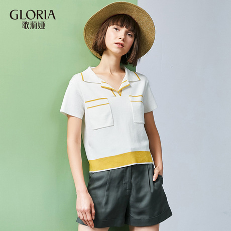 GLORIA/歌莉娅2018年秋季双贴袋天丝毛织衫187C5G060商品大图