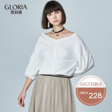 GLORIA/歌莉娅2018年秋季灯笼袖毛织上衣188J5J460图片