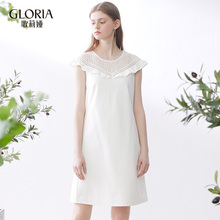 GLORIA/歌莉娅2018夏季拼花边修身连衣裙186C4B67A图片