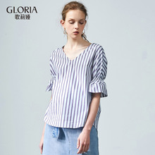GLORIA/歌莉娅女装2018秋季喇叭袖上衣187J3C020图片
