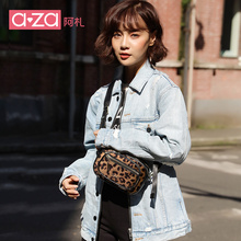 aza阿札小包包2019新款 时尚 质感女包韩版 简约豹纹单肩斜挎相机包