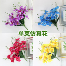 客厅卧室餐厅装饰花束单支蝴蝶兰仿真花卉家居摆放塑料花假花绢花