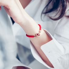 2019新年转运珠红绳18K包金手链手绳女洗澡不用摘不掉色圣诞礼物