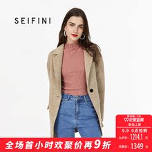 预售诗凡黎冬季复古格子双面呢大衣宽松毛呢外套女中长款2018新款图片