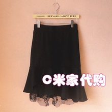 拉夏贝尔2018春装新款正品高腰半身裙钩花鱼尾裙短裙10015750-299图片