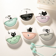 韩版可爱创意女生猫咪入耳式手机 带耳机盒带麦线控耳机通用