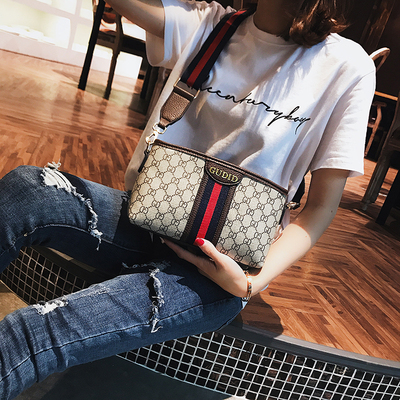 ins超火印花小包包女2018夏上新款chic彩带小方包个性单肩斜挎包